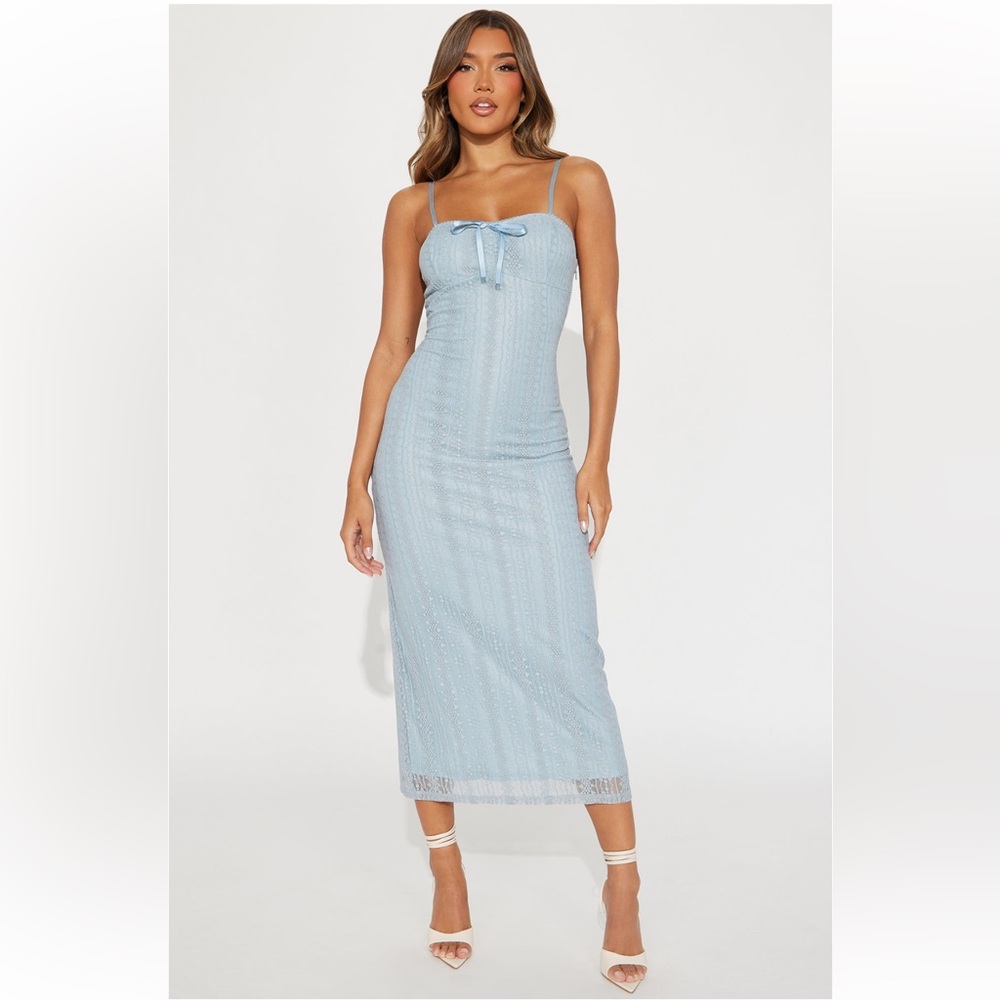 Blue Lace Maxi Dress
